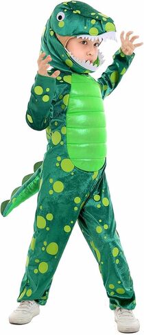 Seasons Green Dinosaur Costume for Kids Halloween Dress Up, Glow in the Dark, Dino Themed Party in Kuwait