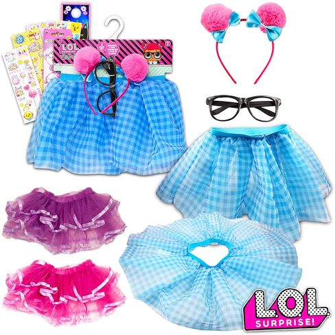 مجموعة أزياء LOL Teachers Pet Dress Up للفتيات - حزمة مع LOL Tutu والملصقات وشماعة الباب (لوازم حفلات LOL مع زوج من النظارات وعصابة الرأس) in Saudi Arabia
