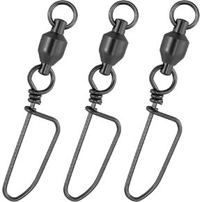 Alwonder 20 Pack Ball Bearing Swivels with Snaps, Fishing Snaps Swivels Saltwater Swivels Fishing Tackle Coastlock Snaps Barrel Leader Connector Downrigger Planer Release Clips