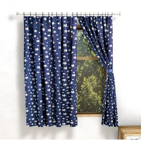 Kids Curtains for Bedroom 42W x 63H Inch 2 Panels, Thermal Insulated Curtains Noise Reducing Window Curtain, Star Print Room Curtains for Living Room, Grey Star
