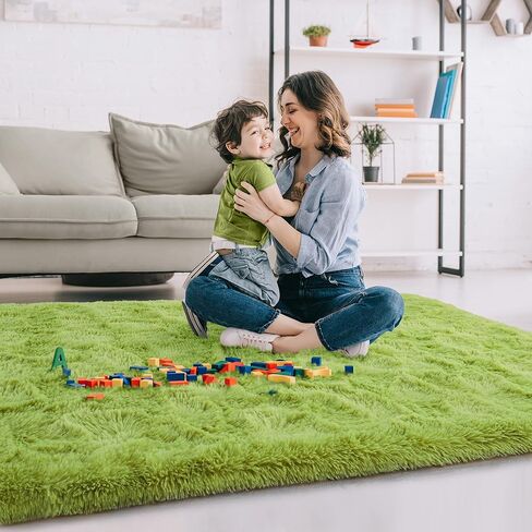 سجاد منطقة رقيق فائق النعومة من Rostyle لغرفة النوم وغرفة المعيشة، 4 أقدام × 6 أقدام أشعث أشعث فروي ديكور منزلي سجادة أرضية عيد الميلاد للفتيات والأولاد، رمادي in Kuwait