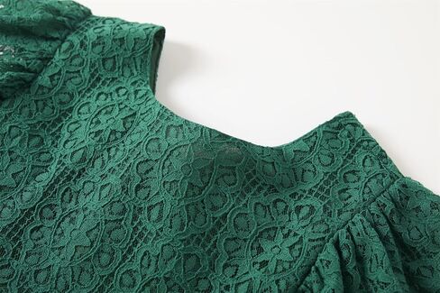 Niyage Backless Toddler Dress Open Back Girls Lace Bow Tie-Back Pom Pom Flutter Sleeves Party Princess Dresses in Saudi Arabia