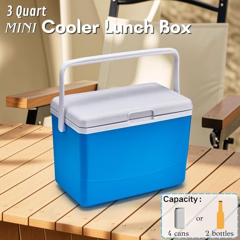 HiGropcore 5/8/13 Quart Camping Cooler with Temperature Indication - Hard Ice Retention Cooler Lunch Box - Portable Small Insulated Cooler in Kuwait