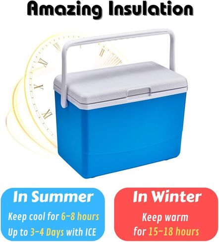 HiGropcore 5/8/13 Quart Camping Cooler with Temperature Indication - Hard Ice Retention Cooler Lunch Box - Portable Small Insulated Cooler in Kuwait