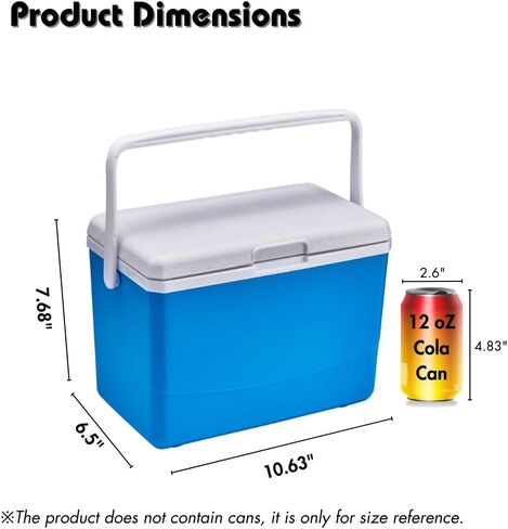 HiGropcore 5/8/13 Quart Camping Cooler with Temperature Indication - Hard Ice Retention Cooler Lunch Box - Portable Small Insulated Cooler in Kuwait