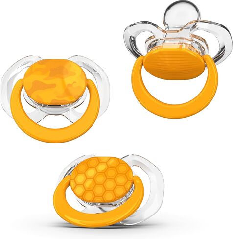 Smilo Baby Pacifier with Orthodontic Design for Healthy Dental Development - Stage 3 for Babies 9+ Months - Pack of 3X 100% Silicone Pacifiers BPA Free - Glow-in-The-Dark in Saudi Arabia