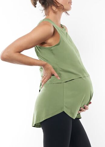 Tankaneo Womens Summer Maternity Nursing Tank Tops Sleeveless Double Layer Breastfeeding Shirt Pregnancy Clothes in Saudi Arabia