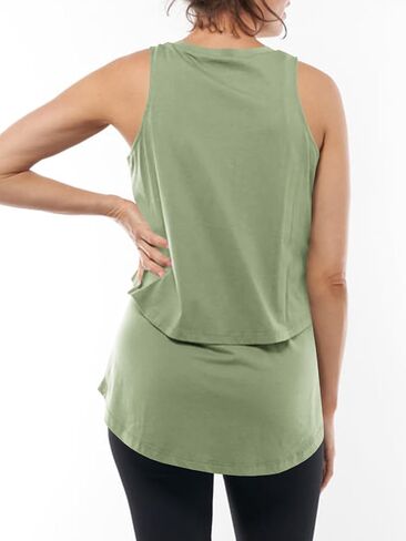 Tankaneo Womens Summer Maternity Nursing Tank Tops Sleeveless Double Layer Breastfeeding Shirt Pregnancy Clothes in Saudi Arabia