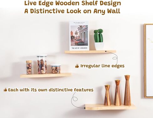 أرفف عائمة نصف دائرية فريدة من نوعها بتصميم سفلي مقوس، عرض أنيق ومنظم رف حائط نصف دائري مع أقواس غير مرئية، رف خشبي ريفي يزين الكتب النباتية والأعمال الفنية الصغيرة in Kuwait