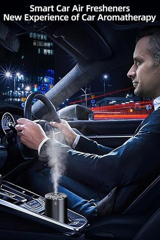 EDKCXB Smart Car Air Fresheners,7 Colors Breathing Light,Auto On/Off,80ml Fragrance Lasts 6 Months,Portable USB Aromatherapy Diffuser for Car Home Office Bedroom,Black Frosted,Cologne in Kuwait