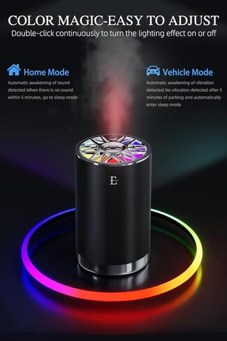 EDKCXB Smart Car Air Fresheners,7 Colors Breathing Light,Auto On/Off,80ml Fragrance Lasts 6 Months,Portable USB Aromatherapy Diffuser for Car Home Office Bedroom,Black Frosted,Cologne in Kuwait