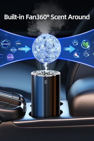 EDKCXB Smart Car Air Fresheners,7 Colors Breathing Light,Auto On/Off,80ml Fragrance Lasts 6 Months,Portable USB Aromatherapy Diffuser for Car Home Office Bedroom,Black Frosted,Cologne in Kuwait