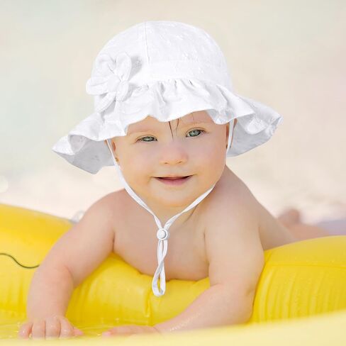Baby Girl Wide Brim Bucket Hats with UPF 50+ Outdoor Adjustable Beach Hat with Sun Hat in Saudi Arabia