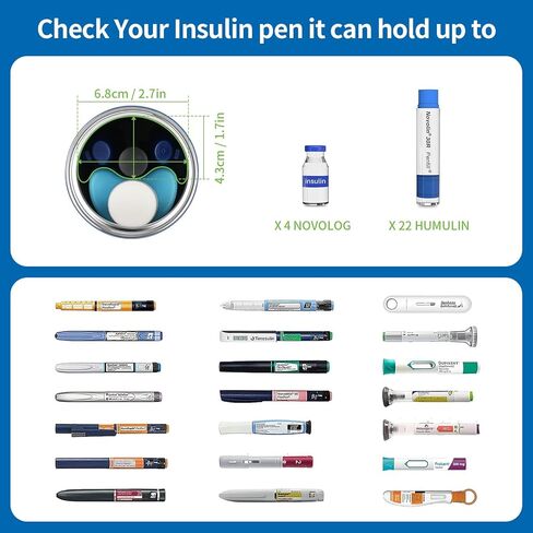 Insulin Cooler Travel Case, Medication Diabetes Supplies, 60H Insulin Pens Cold Bottle, 5-in-1 Diabetic Medicine Cooler, TSA Approved, with Gel Ice Pack and Emergency Bottle in Saudi Arabia