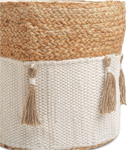 Crane Baby Fabric Storage Bin for Nursery and Toddlers, Toy Storage for Boys and Girls, Cream and Beige, 13" w x 12" h in Saudi Arabia