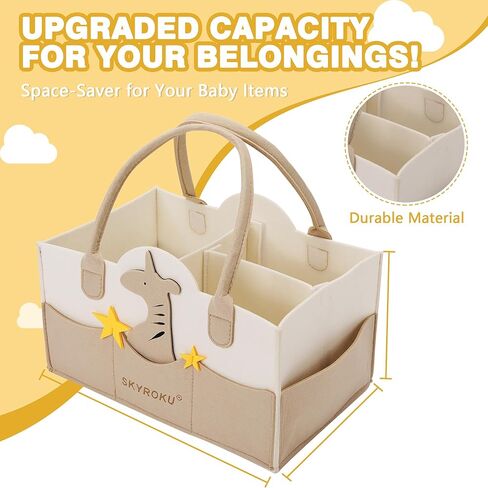 منظم علبة حفاضات الأطفال من SKYROKU، سلة تخزين محمولة للسيارة للأمهات الجدد، هدية لحضانة الأطفال وأساسيات حديثي الولادة in Kuwait