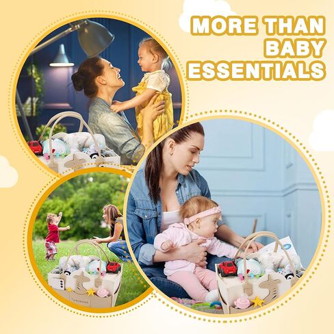 منظم علبة حفاضات الأطفال من SKYROKU، سلة تخزين محمولة للسيارة للأمهات الجدد، هدية لحضانة الأطفال وأساسيات حديثي الولادة in Kuwait