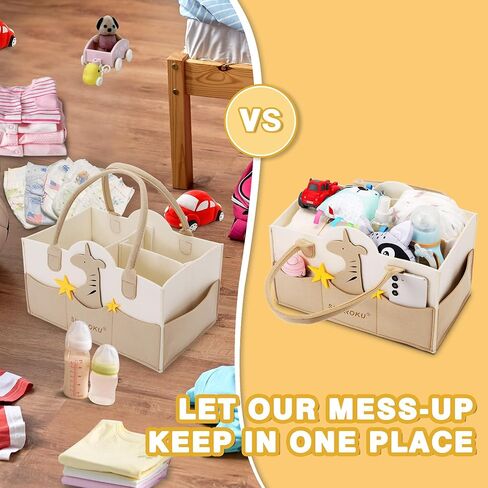 منظم علبة حفاضات الأطفال من SKYROKU، سلة تخزين محمولة للسيارة للأمهات الجدد، هدية لحضانة الأطفال وأساسيات حديثي الولادة in Kuwait