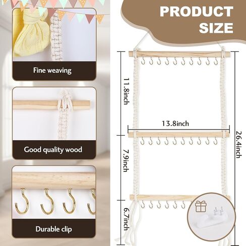 Headband Holder Organizer and Hair Accessories Organizer for Baby Girl, Nursery Headbands and Hair Bows Holder Storage Wall Hanging Toddler Girls Room Decor (Type D) in Saudi Arabia