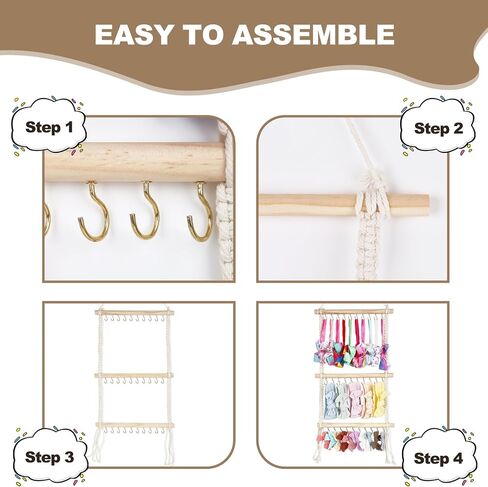 Headband Holder Organizer and Hair Accessories Organizer for Baby Girl, Nursery Headbands and Hair Bows Holder Storage Wall Hanging Toddler Girls Room Decor (Type D) in Saudi Arabia