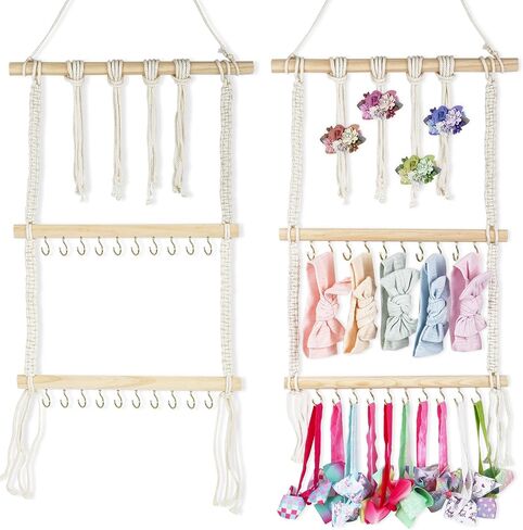 Headband Holder Organizer and Hair Accessories Organizer for Baby Girl, Nursery Headbands and Hair Bows Holder Storage Wall Hanging Toddler Girls Room Decor (Type D) in Saudi Arabia