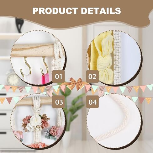 Headband Holder Organizer and Hair Accessories Organizer for Baby Girl, Nursery Headbands and Hair Bows Holder Storage Wall Hanging Toddler Girls Room Decor (Type D) in Saudi Arabia