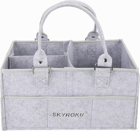 SKYROKU Baby Diaper Caddy Organizer, Portable Car Caddy Storage Basket for New MOthers, Baby Nursery Gift & Newborn Essentials Beige in Saudi Arabia