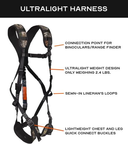 Hunter's Elite Youth Ultralight Tree Stand Safety Harness Kit Set, TrueTimber Patterns (Strata Camo) in Kuwait