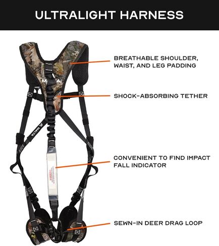 Hunter's Elite Youth Ultralight Tree Stand Safety Harness Kit Set, TrueTimber Patterns (Strata Camo) in Kuwait