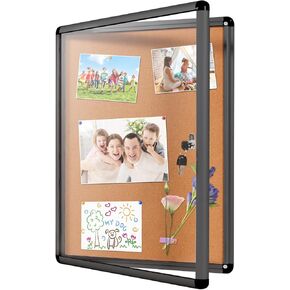 16x20 Shadow Box Frame with Ecological Textile fibers Back-Sturdy Memory Display Case Pictures Medals Grey Fabric Board Shadow Boxes Picture Frame with Clear Acrylic and Lock