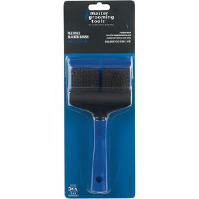 Master Grooming Single Sided Pet Grooming Slicker Brush – Flex Purple 8" x 1.75" Small Area Soft Brush, Easy on Wrists