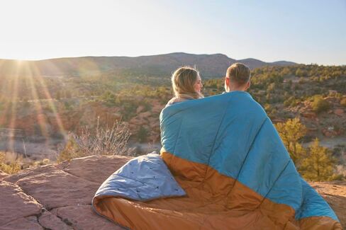 TETON Sports Cascade Double Sleeping Bag; Lightweight, Warm and Comfortable for Family Camping, Teal, 87" x 60" in Kuwait