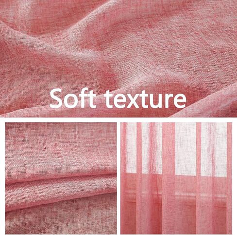 مجموعة توني ستائر شبه شفافة من الكتان الصناعي من الكتان 63 لغرفة المعيشة وغرفة الأطفال، لوحتين لغرفة النوم، ستارة فوال مرشحة للضوء لحفلات الزفاف (52 × 63 بوصة، أرجواني، لوحتان) in Kuwait