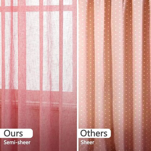 مجموعة توني ستائر شبه شفافة من الكتان الصناعي من الكتان 63 لغرفة المعيشة وغرفة الأطفال، لوحتين لغرفة النوم، ستارة فوال مرشحة للضوء لحفلات الزفاف (52 × 63 بوصة، أرجواني، لوحتان) in Kuwait