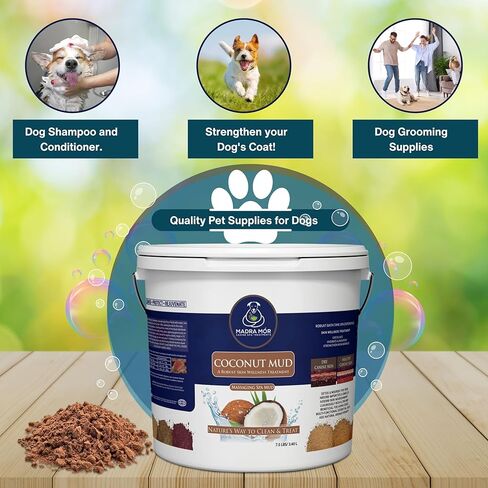 حزمة التغذية العالمية، عنصران: Madra Mor Shed Safely - حمام الطين الأساسي للكلاب، العناية بالكلاب، علاج الجلد الجاف للكلاب، منتجات العناية بالبشرة لمعطف الكلاب - حقيبة سعة 10 أونصة وسلسلة مفاتيح متعددة الأغراض in Kuwait