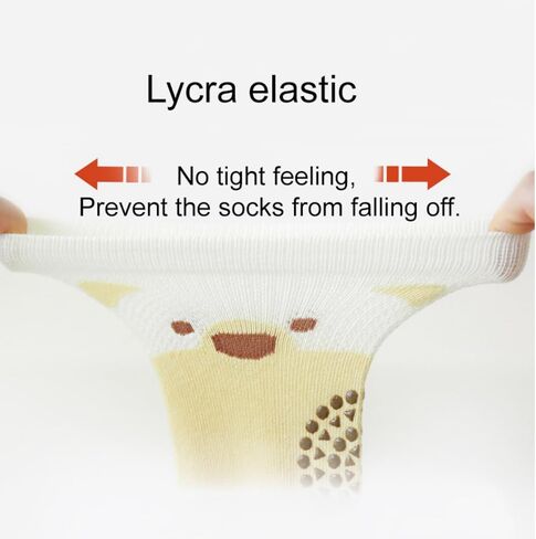 Baby Toddlers Knee High Non Slip Socks with Grips Girl Boy Non-Skid Socks Newborn Infant Floor Crawling Tube Stockings in Kuwait