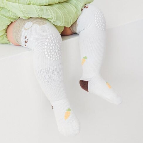 Baby Toddlers Knee High Non Slip Socks with Grips Girl Boy Non-Skid Socks Newborn Infant Floor Crawling Tube Stockings in Kuwait