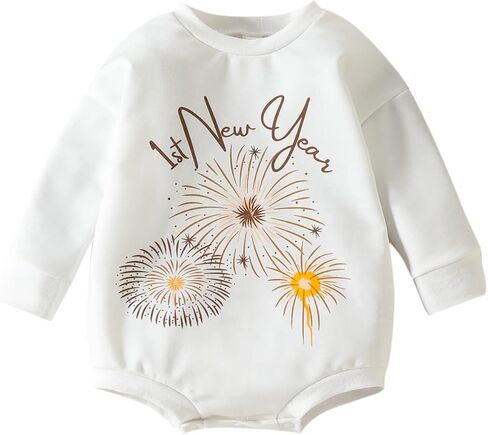 Kuriozud Newborn Baby Boy Girl Bubble Romper Fall Winter Clothes | Baby Boy Girl Sweatshirt Romper for Football Game Day, Halloween, Thanksgiving, Christmas, New Year Gift, Photoshoot, 0-18M in Kuwait