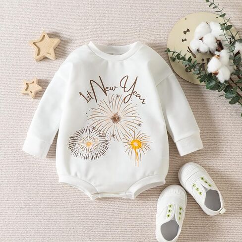 Kuriozud Newborn Baby Boy Girl Bubble Romper Fall Winter Clothes | Baby Boy Girl Sweatshirt Romper for Football Game Day, Halloween, Thanksgiving, Christmas, New Year Gift, Photoshoot, 0-18M in Kuwait