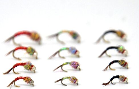 Outdoor Planet 12 Psycho Prince/Anato May/PMX/Parachute Hopper Dry Flies and Nymph Flies for Trout Fly Fishing Flies Lure Assortment in Kuwait