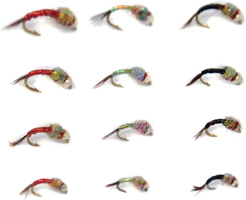 Outdoor Planet 12 Psycho Prince/Anato May/PMX/Parachute Hopper Dry Flies and Nymph Flies for Trout Fly Fishing Flies Lure Assortment in Kuwait