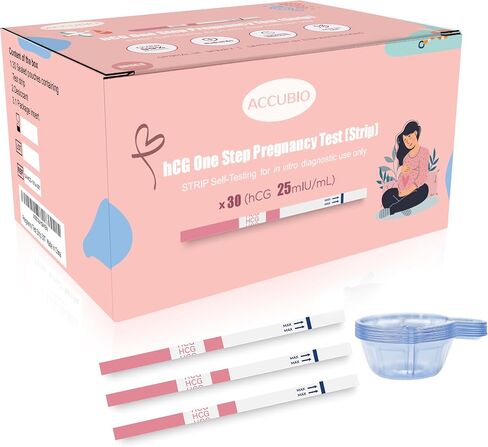 Pregnancy Test Strips with Urine Cups, 25 Count Individually Wrapped hCG Early Detection Home Tests Over 99% Accurate, Rapid Early Detection Pregnancy Test Strip 25mIU/mL in Saudi Arabia