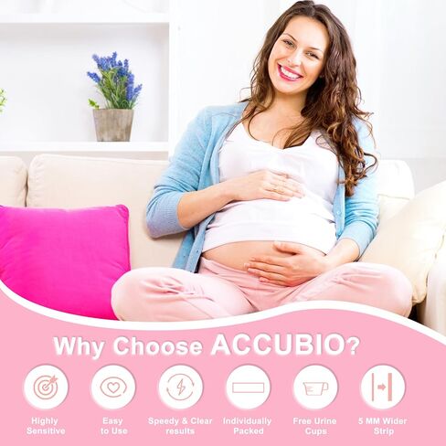 Pregnancy Test Strips with Urine Cups, 25 Count Individually Wrapped hCG Early Detection Home Tests Over 99% Accurate, Rapid Early Detection Pregnancy Test Strip 25mIU/mL in Saudi Arabia