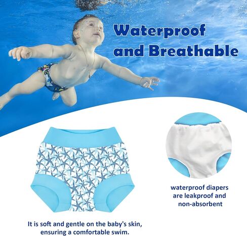 BIG ELEPHANT 2 Pcs Rash Guard Swim Diapers Sets for Unisex Baby, Boys Girls Long Sleeve Swimsuit with UPF 50+ Sun Protection in Saudi Arabia