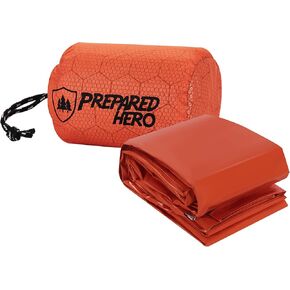 Prepared Hero Survival Bag - Emergency Sleeping Bag, Thermal Bivy Sack for Camping, Hiking, Outdoor. Lightweight, Portable, Survival Shelter.