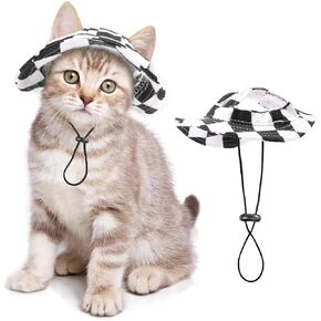 Cat/Dog Hat for Cats Only with Adjustable String Pet Hat Small Pet for Small and Medium Cats Birthday Party Costume Decoration (Small, Blue)