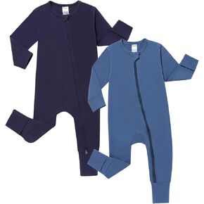JunNeng Baby Boy Girl 2 Pack Short Sleeve Zipper Rompers Infant Cotton 2-way Zippers Comfy Summer Jumpsuit in Saudi Arabia