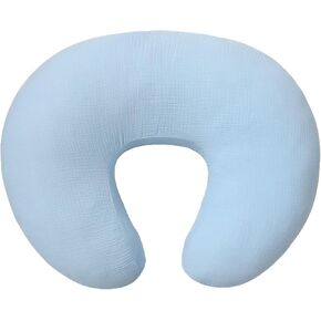 Owlowla Muslin Nursing Pillow Cover,Soft Cotton Nursing Cover Fits Breastfeeding Pillow for Baby Boy Girl(Baby Blue)