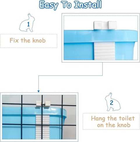 صندوق فضلات أرنب كبير من PINVNBY، صندوق مرحاض بزاوية عميقة على شكل أرنب، مدرب على نونية الحيوانات الصغيرة بطابقين مع خطافات للكبار، خنزير غينيا شينشيلا فيريت سنجاب (وردي) in Kuwait