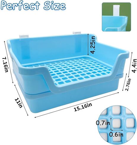 صندوق فضلات أرنب كبير من PINVNBY، صندوق مرحاض بزاوية عميقة على شكل أرنب، مدرب على نونية الحيوانات الصغيرة بطابقين مع خطافات للكبار، خنزير غينيا شينشيلا فيريت سنجاب (وردي) in Kuwait